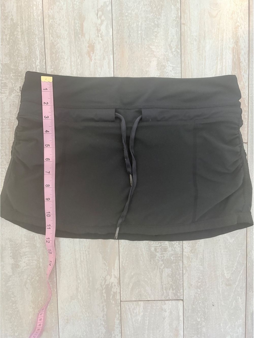 Lululemon Black Running Skirt Skort Size 6 Drawstring Zip Pocket